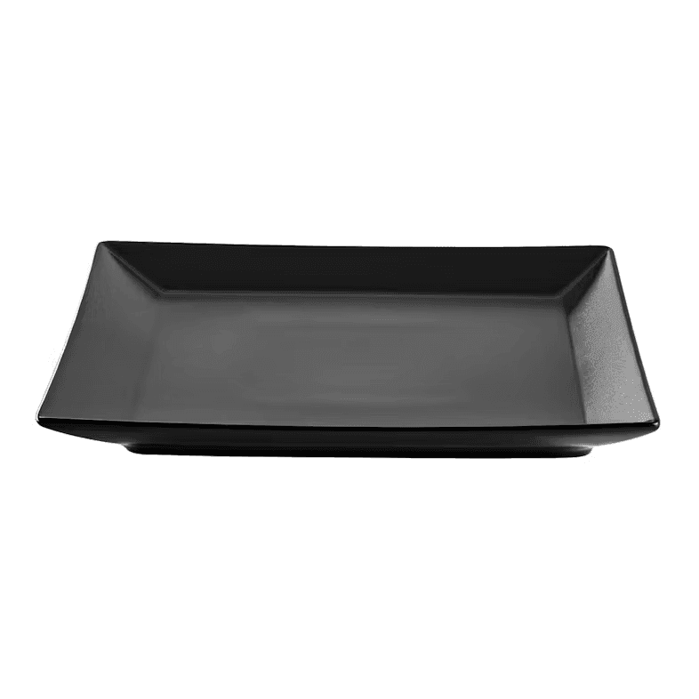 Plato Cuadrado Negro 26 cm